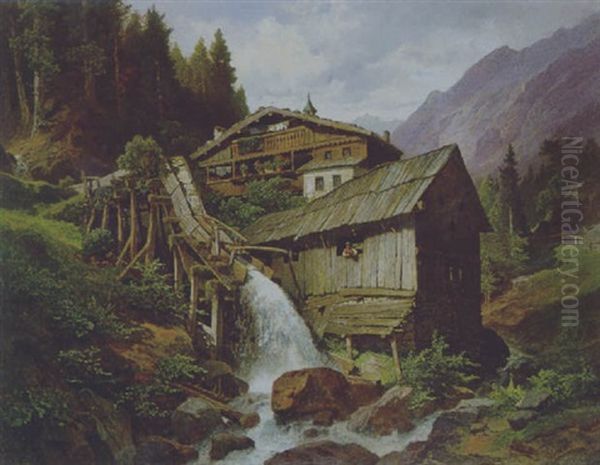 Muhle In Einer Berglandschaft - view 1