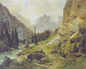 Gebirgslandschaft by Leopold Munsch
