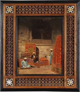 Arabischer Basar Mit Schuh- Und Teppichhandlern by Voitler Billney
