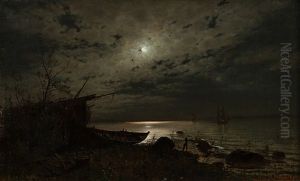 Moonlight Over The Sea by Magnus Hjalmar Munsterhjelm