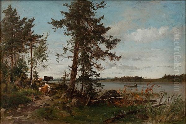 Summer Landscape With Cows - view 1