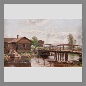 Morning Atmosphere By The River by Magnus Hjalmar Munsterhjelm