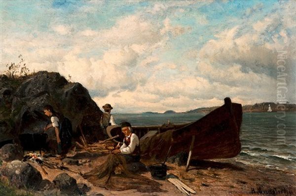 Fishermen On The Shore - view 1