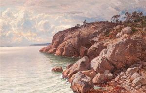 Costal View With Rocks by Magnus Hjalmar Munsterhjelm