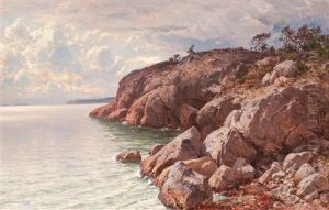 Coastal View With Rocks by Magnus Hjalmar Munsterhjelm