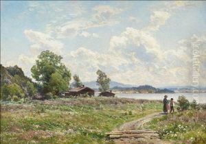 Aurinkoinen Kesaaamupaiva/aihe Hameesta by Magnus Hjalmar Munsterhjelm