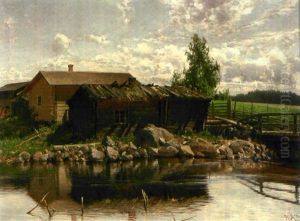 Sommarlandskap Med Sjostuga by Magnus Hjalmar Munsterhjelm