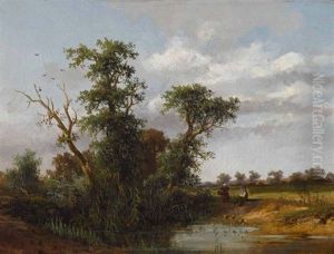 Landschaften Mit Figurenstaffage (2 Works) by David Heinrich Munter