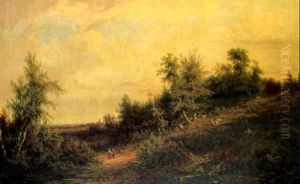 Wooded Landscape With Figures On A Path by David Heinrich Munter
