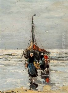 Fishers' Wives Near A 'bomschuit' In The Surf
