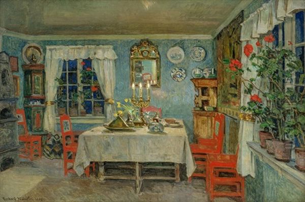 Interior Fra Kunstnerens Spisestue Pa Lagasen 1909 - view 1