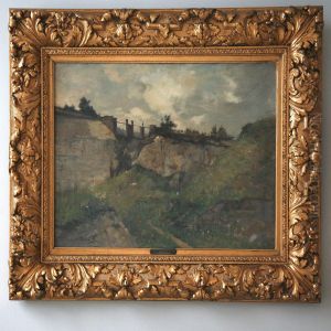 Saint Claire With Figure On Bridge by Rene Billotte