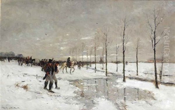 Napoleon's Retreat In Winter - view 1