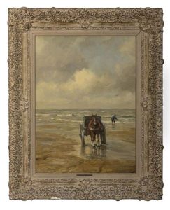 Shell Fisherman With Horse And Cart by Gerhard Arij Ludwig Morgenstje Munthe