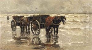 Shell Fisher On The Beach by Gerhard Arij Ludwig Morgenstje Munthe