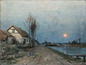 Scne Au Crpuscule by Rene Billotte