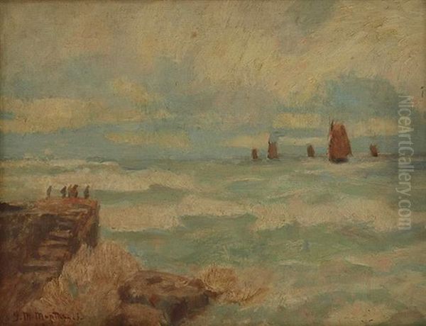 Meeresbrandung Mit Segelbooten - view 1