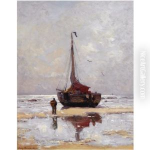A Beached Bomschuit by Gerhard Arij Ludwig Morgenstje Munthe