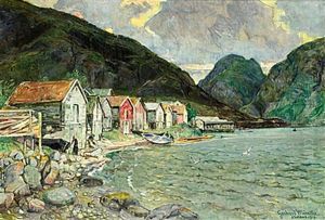 Sjoboder I Aurland by Gerhard Arij Ludwig Morgenstje Munthe