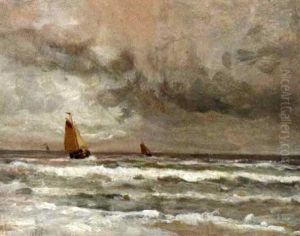 Segelboote Auf See Im Abendlicht by Gerhard Arij Ludwig Morgenstje Munthe