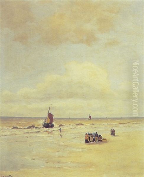 A Beachscene With A Bomschuit Coming In - view 1