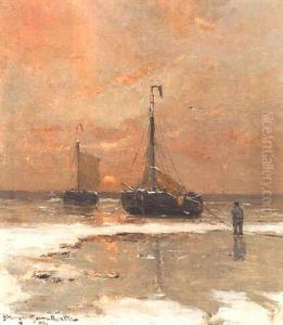 Beached Sailing Vessels At Sunset Beached Sailing Vessels At Sunset