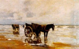 Garnalenvissers Aan Het Strand