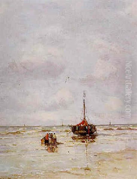 Bomschuit En Vissers Op Het Strand - view 1