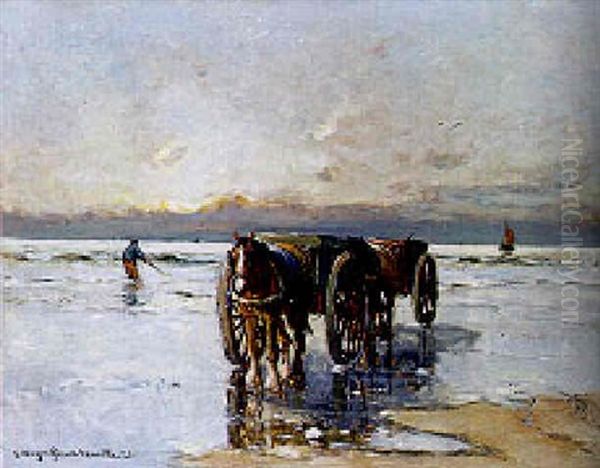 Shell-fishers In The Breakers - view 1