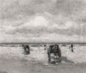 Schelpenvissers Op Het Strand Schelpenvissers Op Het Strand