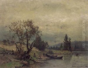 Mennesker Ved Slvebredden by Gerhard Munthe