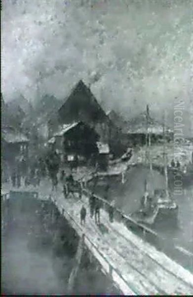 Havneparti Om Vinteren - view 1