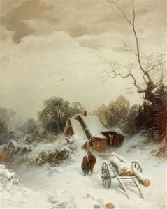 Dorfliche Winterlandschaft by Ludwig Munthe
