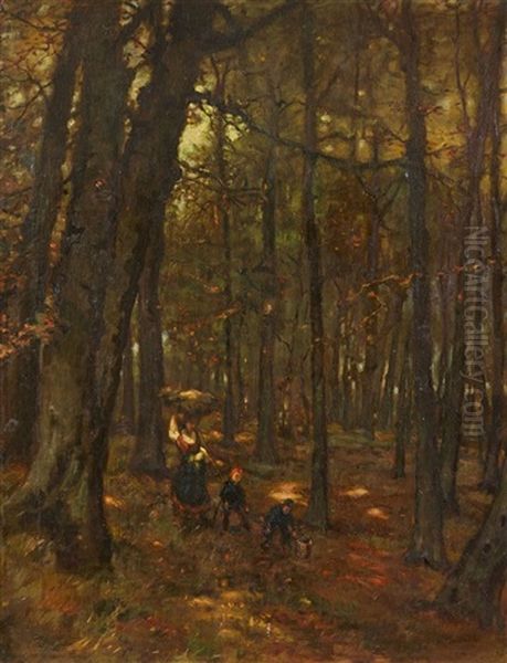 Wooded Landscape With A Mother And Children - view 1