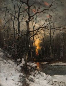 Winterly Creek In Dusk