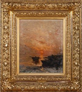 Solnedgang Om Vinteren by Ludwig Munthe