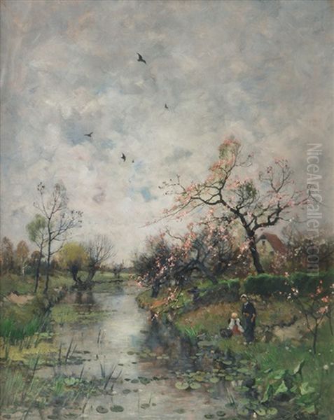 Cherry Blossom By The River - view 1