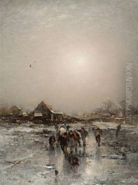 Lekende Barn Pa Isen - view 1