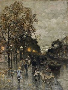 Nachtliche Grachtansicht In Amsterdam by Ludwig Munthe
