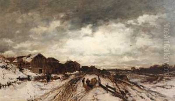 Vinterstemning Med Hest Og Slede - view 1