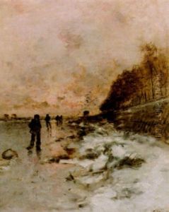 Vinterlandskap Med Skridskoakare by Ludwig Munthe