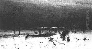 Winterlandschaft Bei Eintretendem Tauwetter