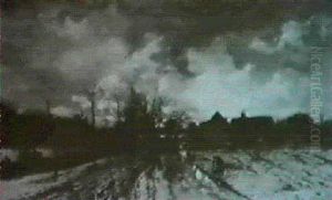 Winterabend Am Niederrhein by Ludwig Munthe
