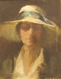 The Summer Hat (self Portrait) by Josephine Mary Muntz Adams
