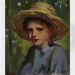 Boy With A Straw Hat by Laura Adeline Muntz-Lyall