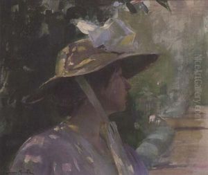 Woman In A Wide-brimmed Hat by Laura Adeline Muntz-Lyall