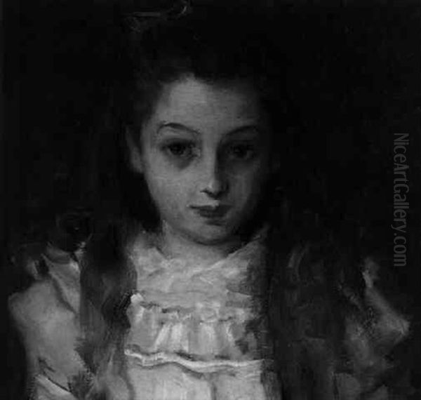 Portrait Of A Young Girl In A Mauve Dress - view 1