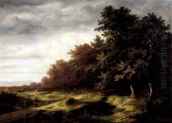 Bewaldete Landschaft Mit Reiter - view 1