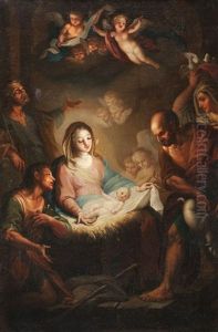 L'adoration Des Bergers by Francesco de Mura