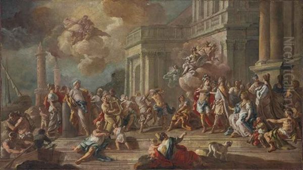 Latinus Welcomes Aeneas And Offers His Daughter Lavinia In Marriage - view 1
